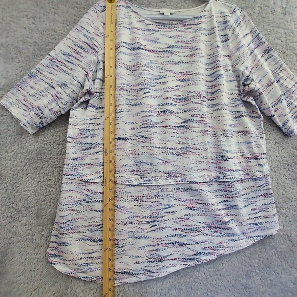 Pure Jill J Jill Asymmetric Tunic Top XL Cotton Modal Shirt Half Sleeve - Picture 5 of 12